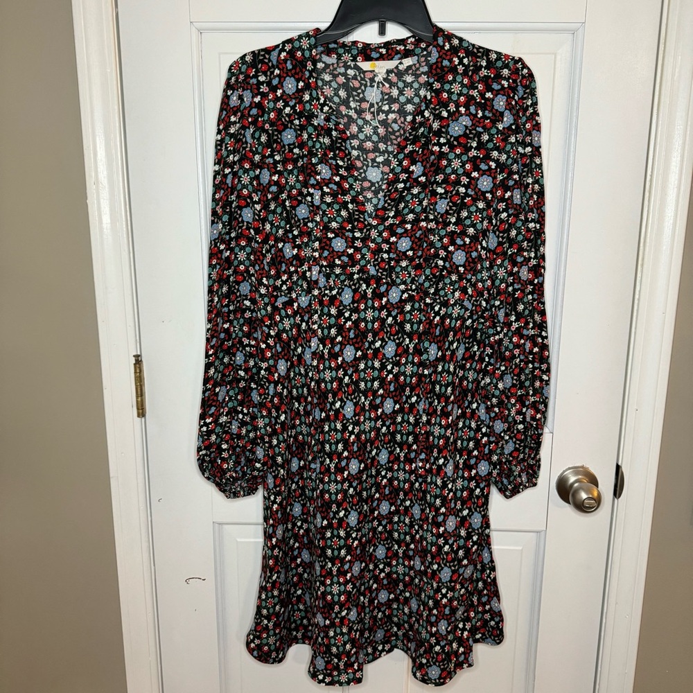 NWOT • Boden Tie Neck Shirt Dress • Gardenia Swirl • Size 8